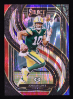 Jordan Love 2024 Select Prizm Red and Blue Shock #172 at PristineAuction.com