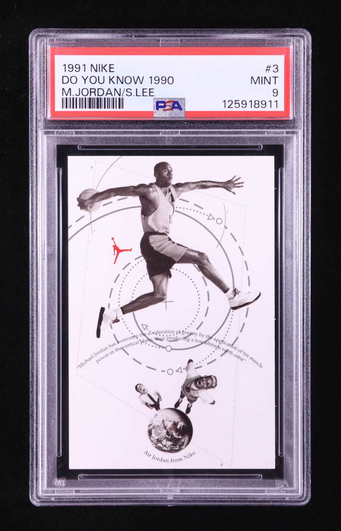 1991 Nike Michael Jordan / Spike Lee #3 Do You Know 1990 (PSA 9) at PristineAuction.com 1991 Nike Michael Jordan / Spike Lee #3 Do You Know 1990 (PSA 9) at PristineAuction.com