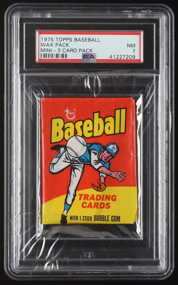 1975 Topps Baseball Mini Wax Pack (PSA 7) at PristineAuction.com 1975 Topps Baseball Mini Wax Pack (PSA 7) at PristineAuction.com