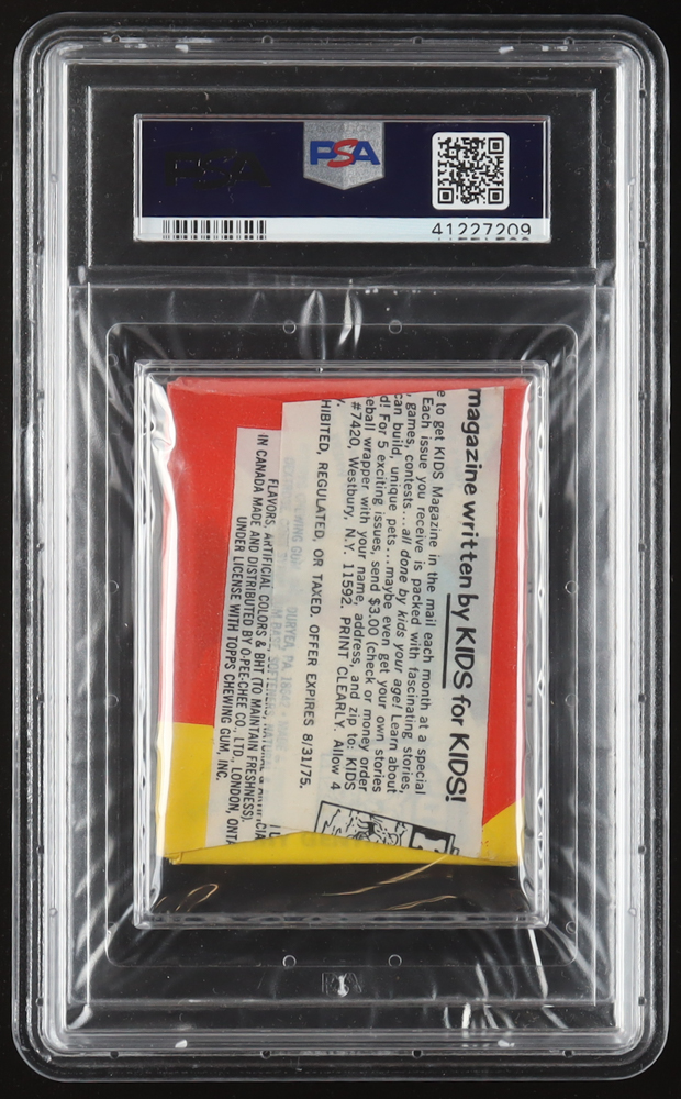 1975 Topps Baseball Mini Wax Pack (PSA 7) at PristineAuction.com 1975 Topps Baseball Mini Wax Pack (PSA 7) at PristineAuction.com