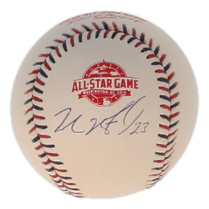 Michael Brantley Signed OML 2018 All-Star Game Logo Baseball (JSA) at PristineAuction.com Michael Brantley Signed OML 2018 All-Star Game Logo Baseball (JSA) at PristineAuction.com