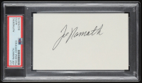 Joe Namath Signed 3x5 Cut (PSA) at PristineAuction.com