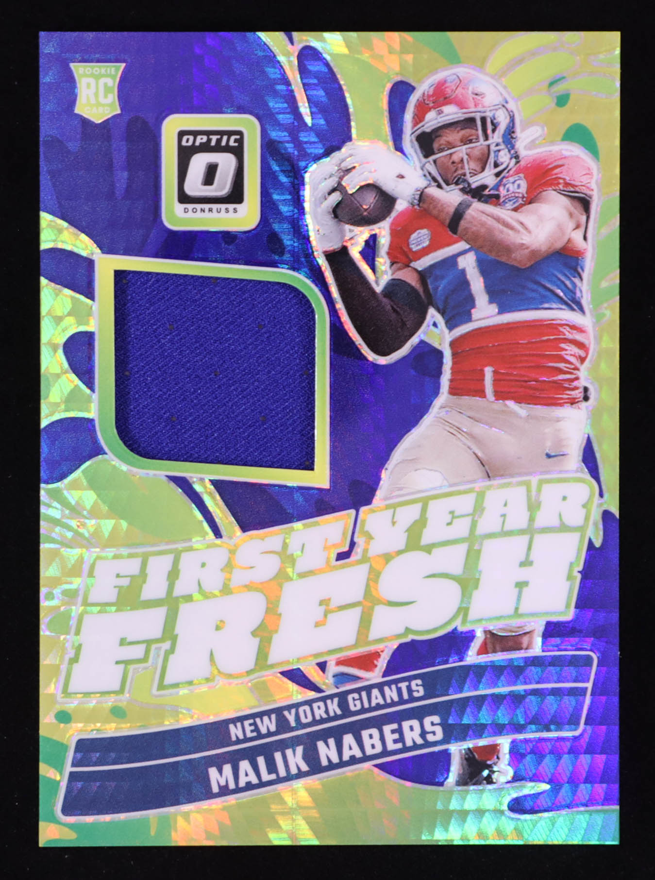 Malik Nabers 2024 Donruss Optic First Year Fresh Jerseys Blue Hyper #28 RC at PristineAuction.com Malik Nabers 2024 Donruss Optic First Year Fresh Jerseys Blue Hyper #28 RC at PristineAuction.com