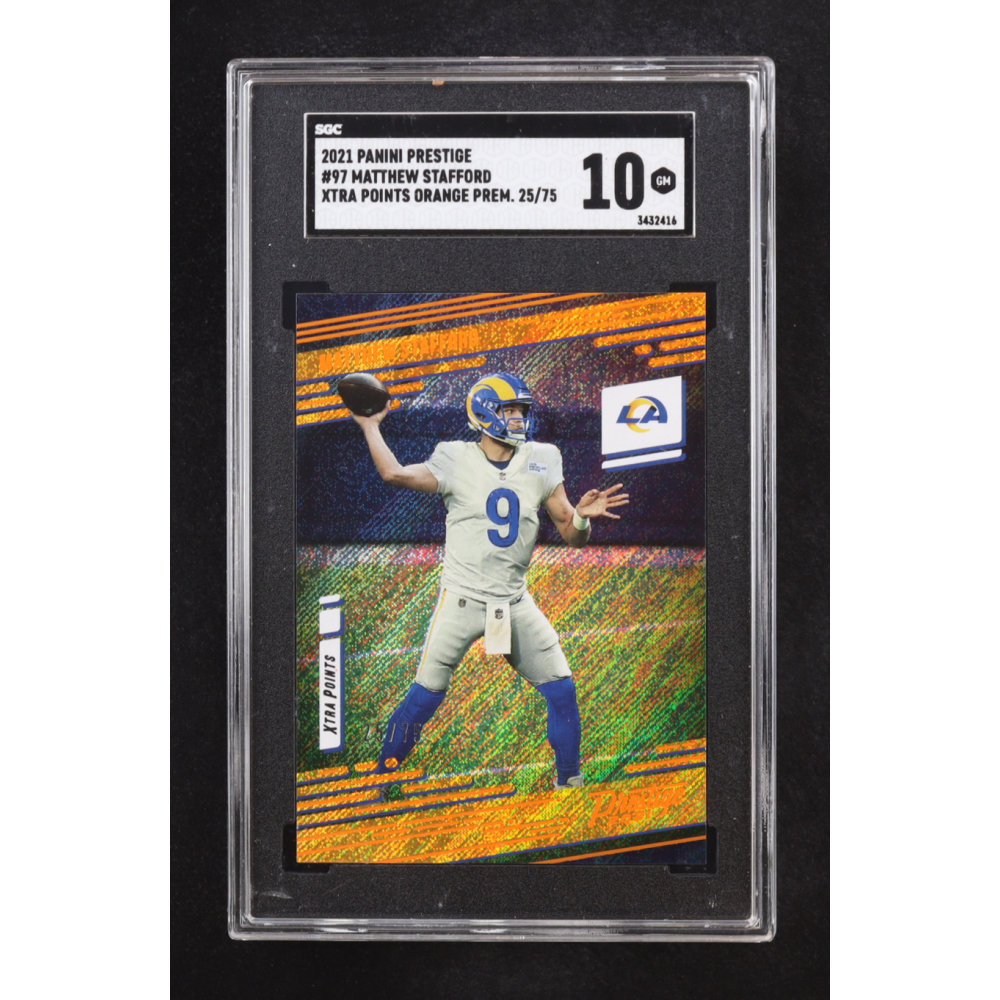 Matthew Stafford 2021 Panini Prestige Xtra Points Orange Premium #97 #25/75 (SGC 10) at PristineAuction.com