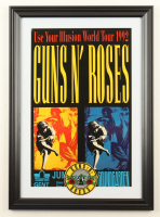1992 "Guns N' Roses: Use Your Illusion" World Tour Custom Framed Poster with Guns N' Roses Patch at PristineAuction.com