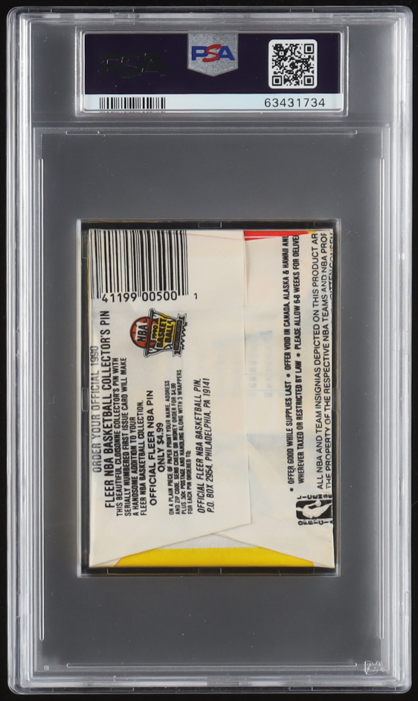 1990 Fleer Basketball Wax Pack (PSA 8) at PristineAuction.com 1990 Fleer Basketball Wax Pack (PSA 8) at PristineAuction.com