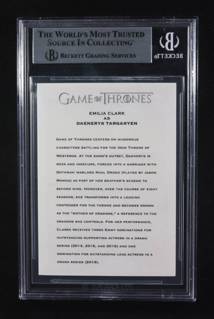 Emilia Clarke Signed "Game of Thrones" Custom Trading Card (BAS) at PristineAuction.com Emilia Clarke Signed "Game of Thrones" Custom Trading Card (BAS) at PristineAuction.com