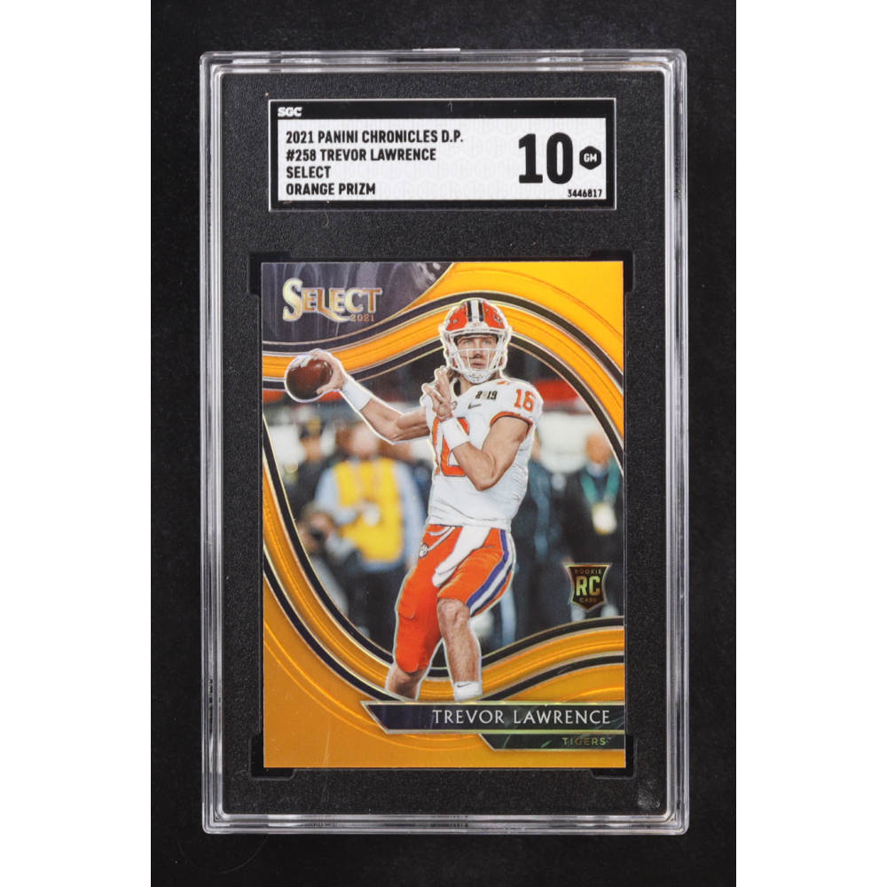 Trevor Lawrence 2021 Panini Chronicles D.P. Select Orange Prizm #258 RC (SGC 10) at PristineAuction.com