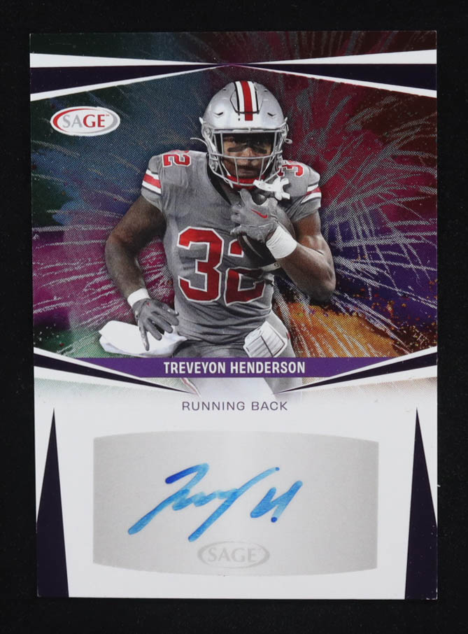 TreVeyon Henderson 2025 Sage Autographs #ATH RC at PristineAuction.com TreVeyon Henderson 2025 Sage Autographs #ATH RC at PristineAuction.com