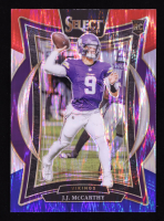 JJ McCarthy 2024 Select Prizm Red and Blue Shock #24 RC at PristineAuction.com