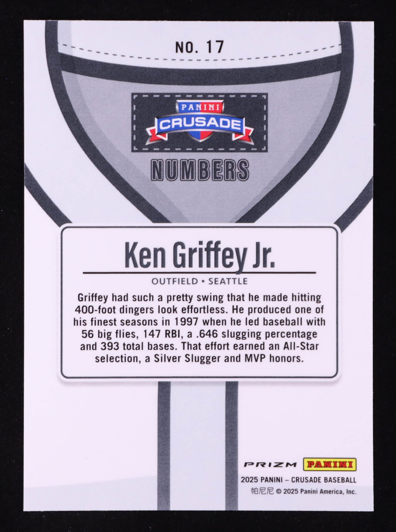 Ken Griffey Jr. 2025 Panini Crusade Numbers #17 at PristineAuction.com Ken Griffey Jr. 2025 Panini Crusade Numbers #17 at PristineAuction.com