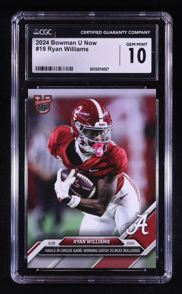 Ryan Williams 2024 Bowman University Now #19 RC (CGC 10) at PristineAuction.com Ryan Williams 2024 Bowman University Now #19 RC (CGC 10) at PristineAuction.com