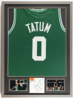 Jayson Tatum Signed Custom Framed Cut Display With Jersey (JSA) at PristineAuction.com