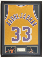 Kareem Abdul-Jabbar Signed Custom Framed Cut Display With Jersey (JSA) at PristineAuction.com