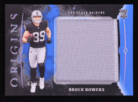 Brock Bowers 2024 Panini Origins Rookie Jumbo Jerseys Blue #4 #42/49 RC at PristineAuction.com