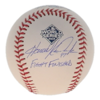Howie Kendrick Signed OML 2019 World Series Logo Baseball Inscribed "Fight Finished" (JSA) at PristineAuction.com