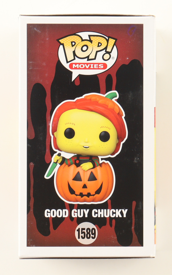Alex Vincent & Christine Elise Signed "Chucky" #1589 Good Guy Chucky Funko Pop! Vinyl Figure (JSA) at PristineAuction.com Alex Vincent & Christine Elise Signed "Chucky" #1589 Good Guy Chucky Funko Pop! Vinyl Figure (JSA) at PristineAuction.com