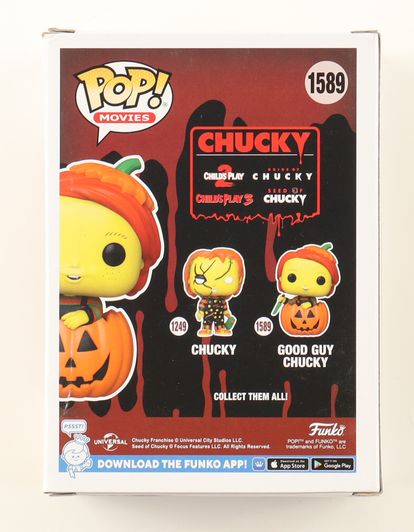 Alex Vincent & Christine Elise Signed "Chucky" #1589 Good Guy Chucky Funko Pop! Vinyl Figure (JSA) at PristineAuction.com Alex Vincent & Christine Elise Signed "Chucky" #1589 Good Guy Chucky Funko Pop! Vinyl Figure (JSA) at PristineAuction.com