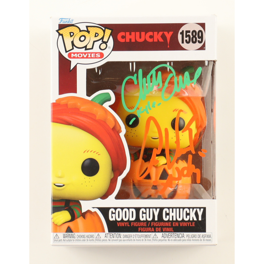 Alex Vincent & Christine Elise Signed "Chucky" #1589 Good Guy Chucky Funko Pop! Vinyl Figure (JSA) at PristineAuction.com