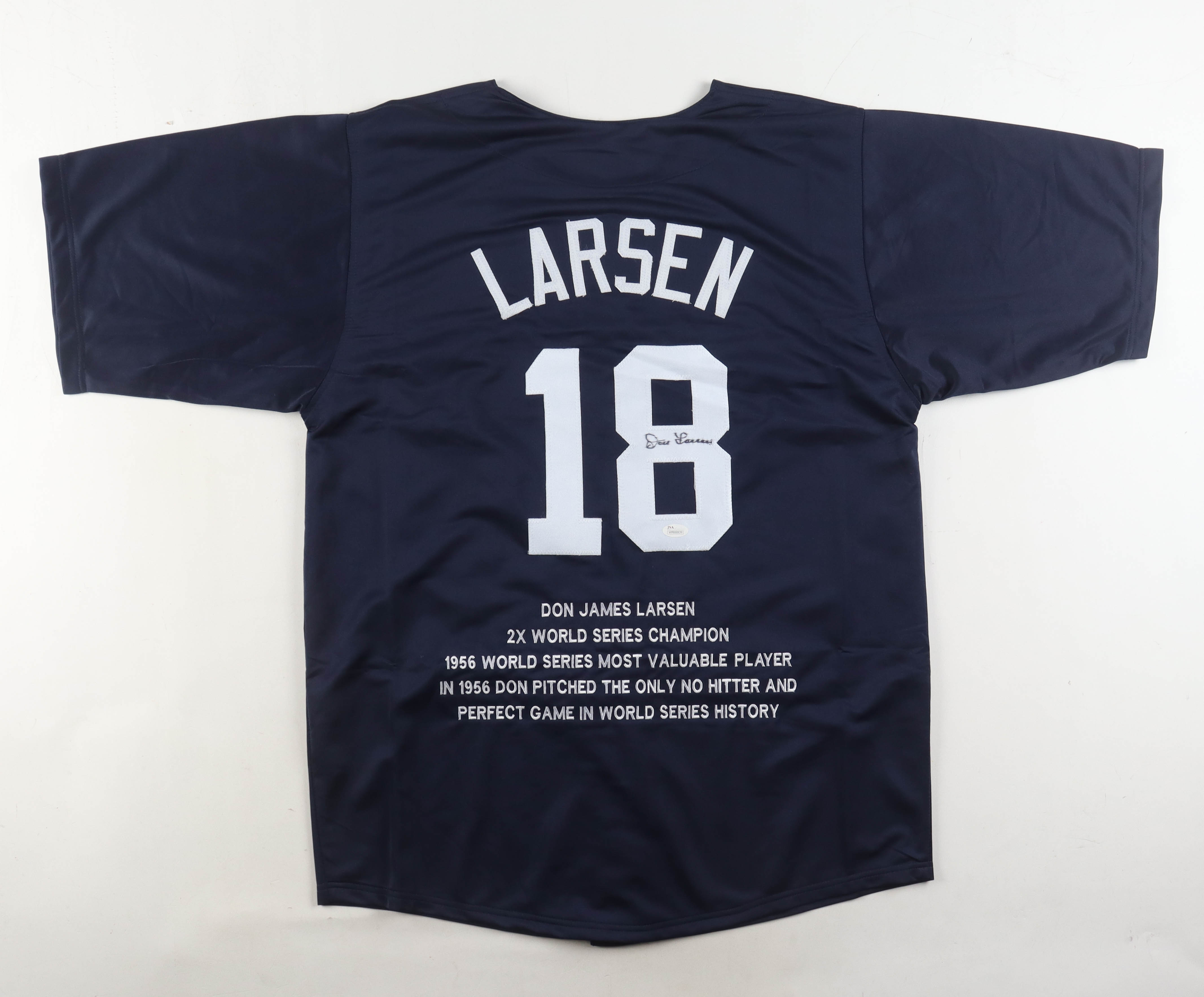 Don Larsen Signed Career Highlight Stat Jersey (JSA) at PristineAuction.com Don Larsen Signed Career Highlight Stat Jersey (JSA) at PristineAuction.com