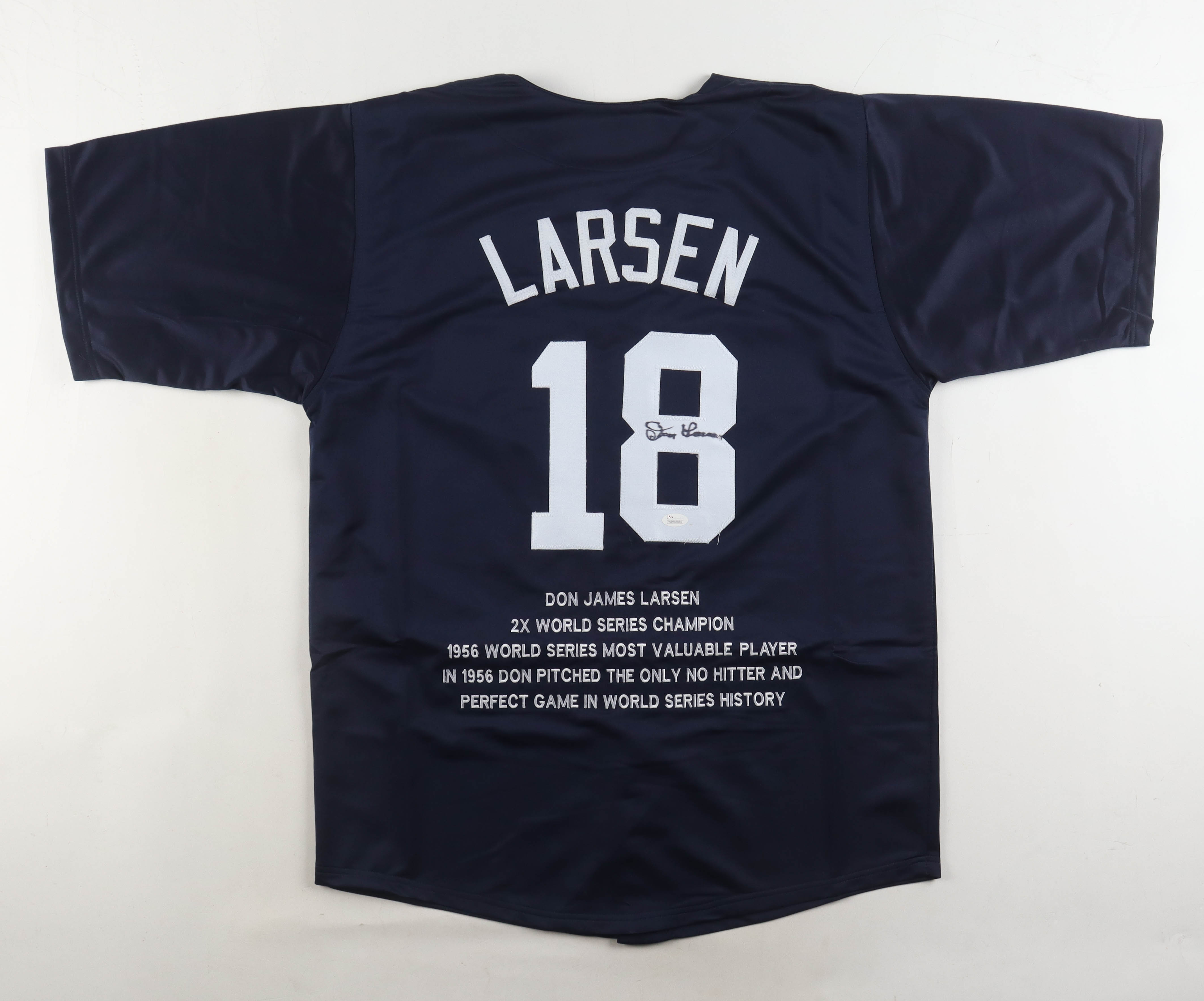 Don Larsen Signed Career Highlight Stat Jersey (JSA) at PristineAuction.com Don Larsen Signed Career Highlight Stat Jersey (JSA) at PristineAuction.com