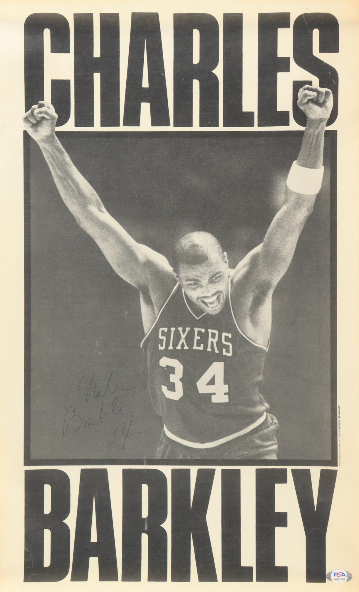 Charles Barkley Signed 76ers 14x23 Poster (PSA) at PristineAuction.com Charles Barkley Signed 76ers 14x23 Poster (PSA) at PristineAuction.com