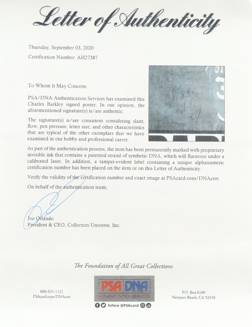 Charles Barkley Signed 76ers 14x23 Poster (PSA) at PristineAuction.com Charles Barkley Signed 76ers 14x23 Poster (PSA) at PristineAuction.com