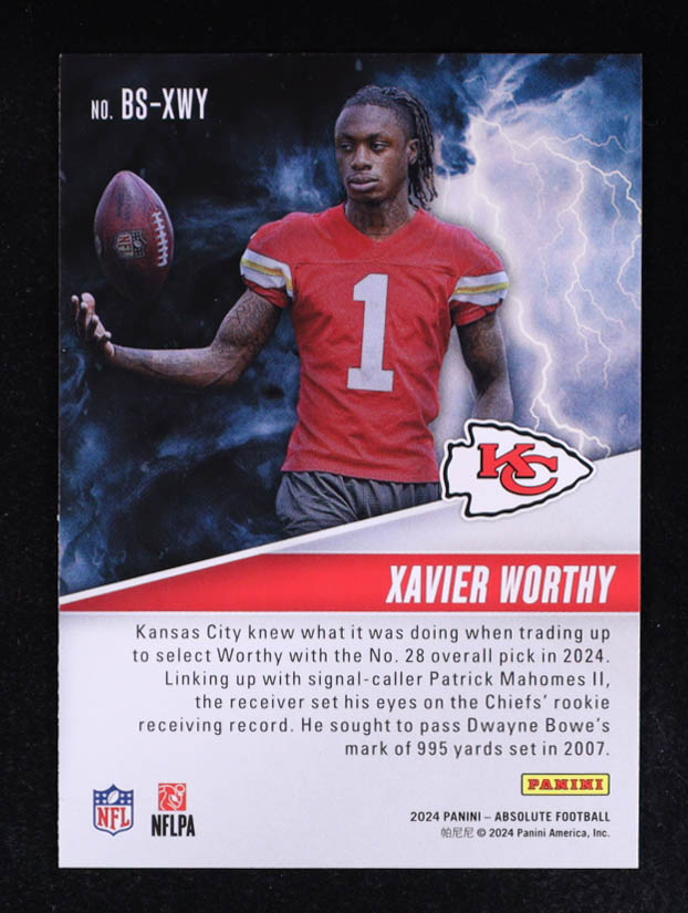 Xavier Worthy 2024 Absolute By Storm #8 RC at PristineAuction.com Xavier Worthy 2024 Absolute By Storm #8 RC at PristineAuction.com