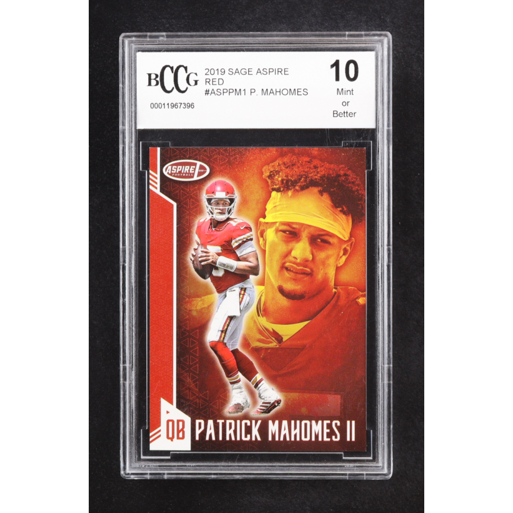 Patrick Mahomes II 2019 Sage Aspire Red #ASPPM1 (BCCG 10) at PristineAuction.com