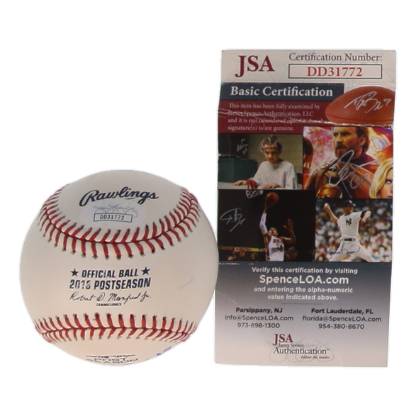 Jackie Bradley Jr. Signed 2018 Post Season Baseball (JSA) at PristineAuction.com Jackie Bradley Jr. Signed 2018 Post Season Baseball (JSA) at PristineAuction.com