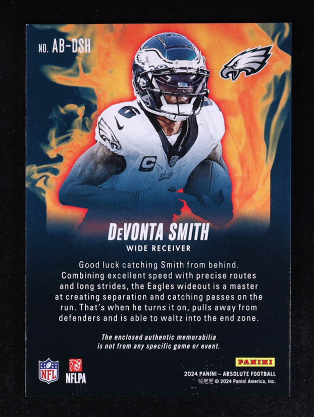 DeVonta Smith 2024 Absolute Absolute Burners Jerseys #6 at PristineAuction.com DeVonta Smith 2024 Absolute Absolute Burners Jerseys #6 at PristineAuction.com