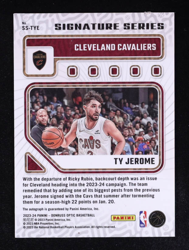Ty Jerome 2023-24 Donruss Optic Signature Series #76 at PristineAuction.com Ty Jerome 2023-24 Donruss Optic Signature Series #76 at PristineAuction.com