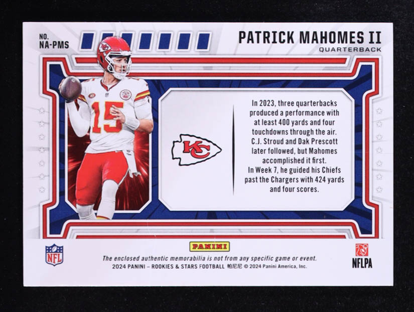 Patrick Mahomes II 2024 Rookies and Stars NFL Authentic Jerseys #1 at PristineAuction.com Patrick Mahomes II 2024 Rookies and Stars NFL Authentic Jerseys #1 at PristineAuction.com