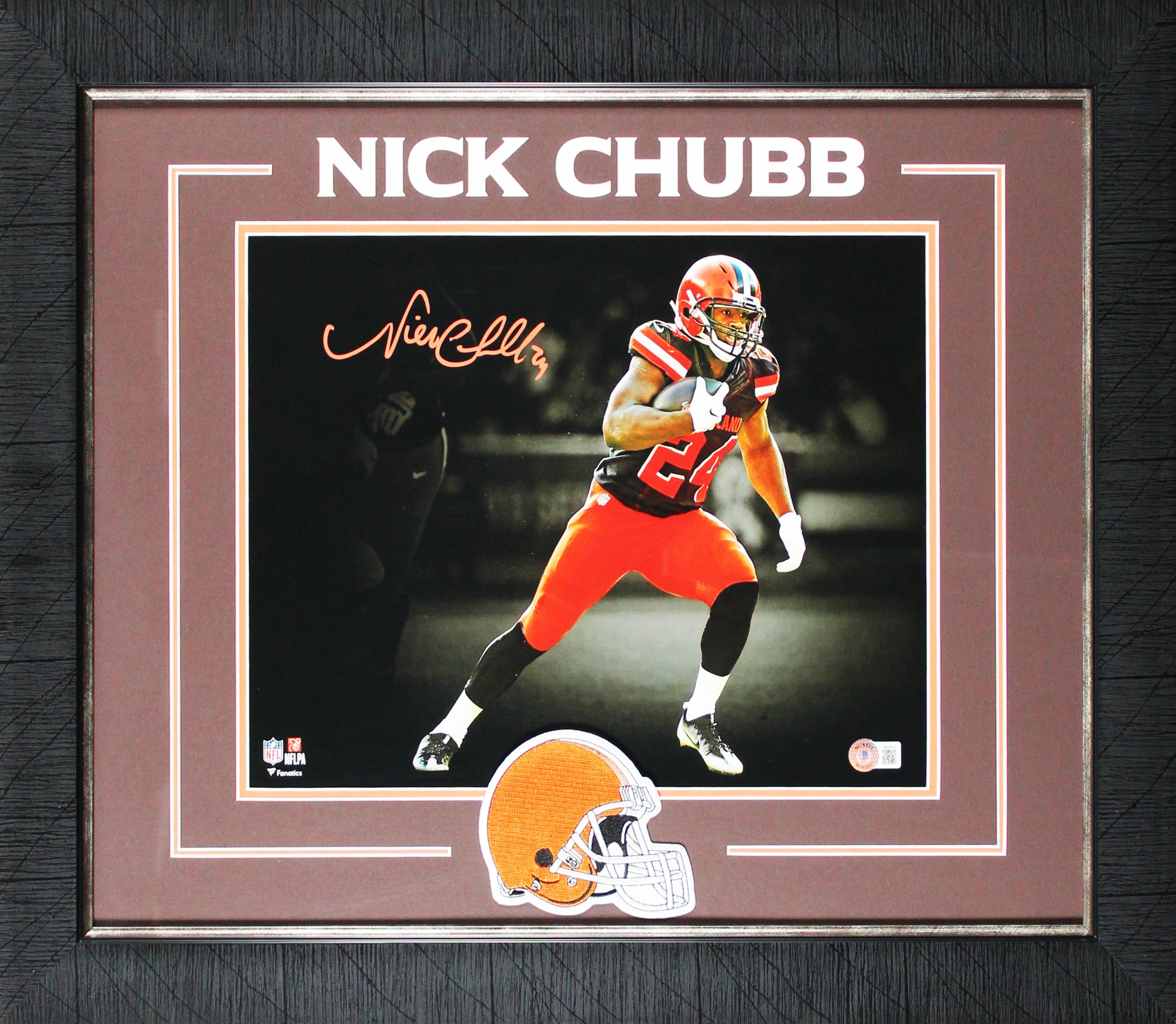 Nick Chubb Signed Browns Custom Framed Photo Display (Beckett) at PristineAuction.com Nick Chubb Signed Browns Custom Framed Photo Display (Beckett) at PristineAuction.com