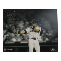 Ichiro Suzuki Signed LE Mariners 16x20 Photo with Multiple Career Stat Inscriptions (MLB & Fanatics) at PristineAuction.com