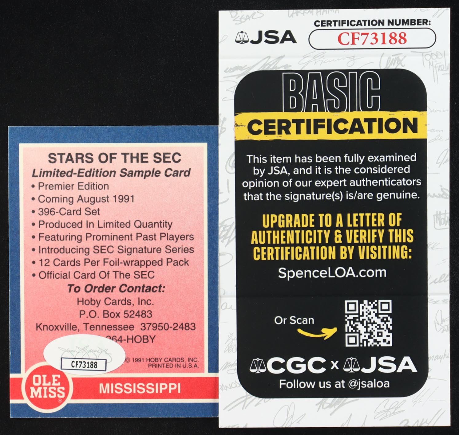 Archie Manning Signed 1991 Hoby SEC Stars #275 (JSA) at PristineAuction.com Archie Manning Signed 1991 Hoby SEC Stars #275 (JSA) at PristineAuction.com