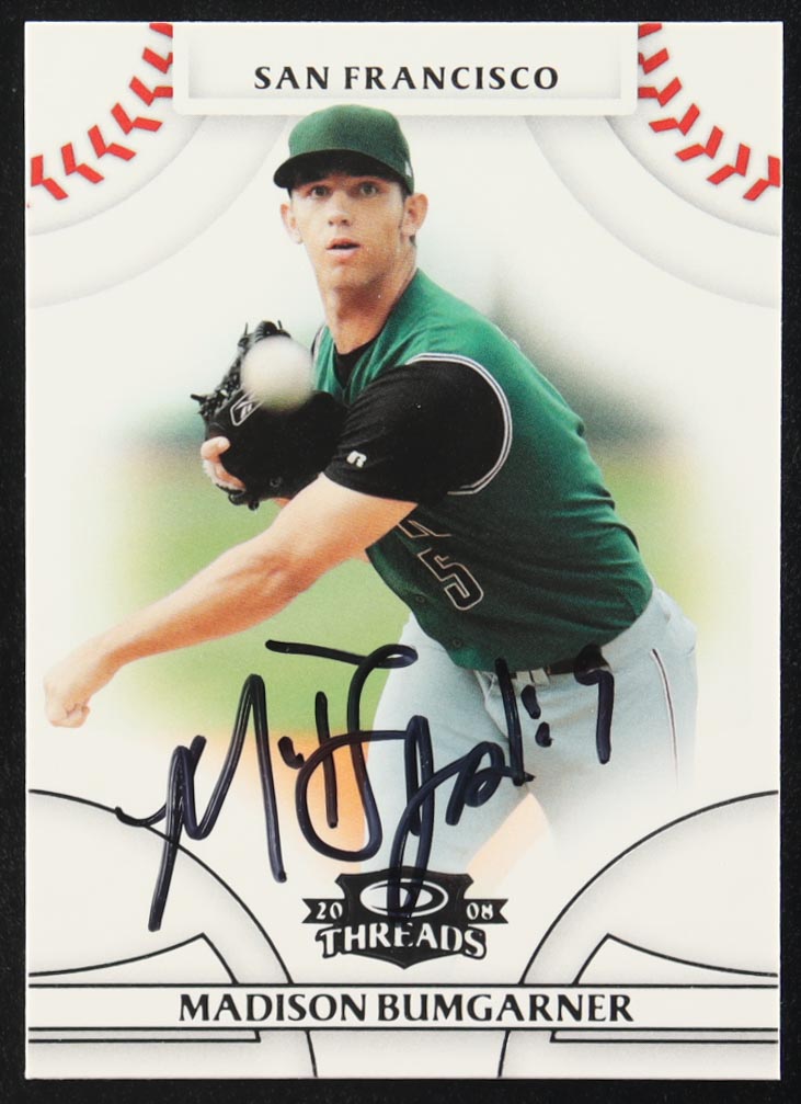 Madison Bumgarner Signed 2008 Donruss Threads #91 RC (JSA) at PristineAuction.com Madison Bumgarner Signed 2008 Donruss Threads #91 RC (JSA) at PristineAuction.com