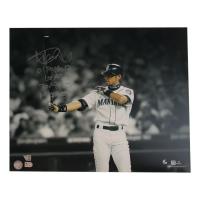 Ichiro Suzuki Signed LE Mariners 16x20 Photo with Multiple Career Stat Inscriptions (MLB & Fanatics) at PristineAuction.com