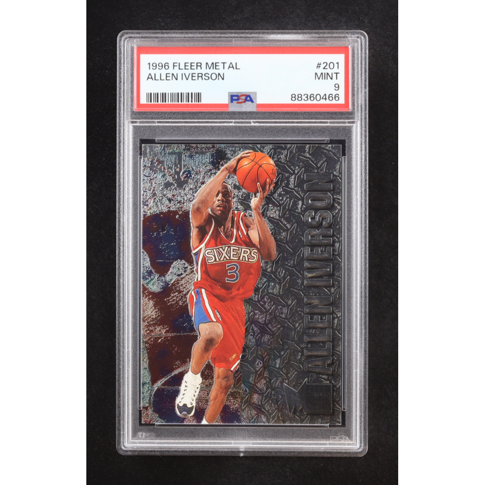 Allen Iverson 1996 Fleer Metal #201 RC (PSA 9) at PristineAuction.com