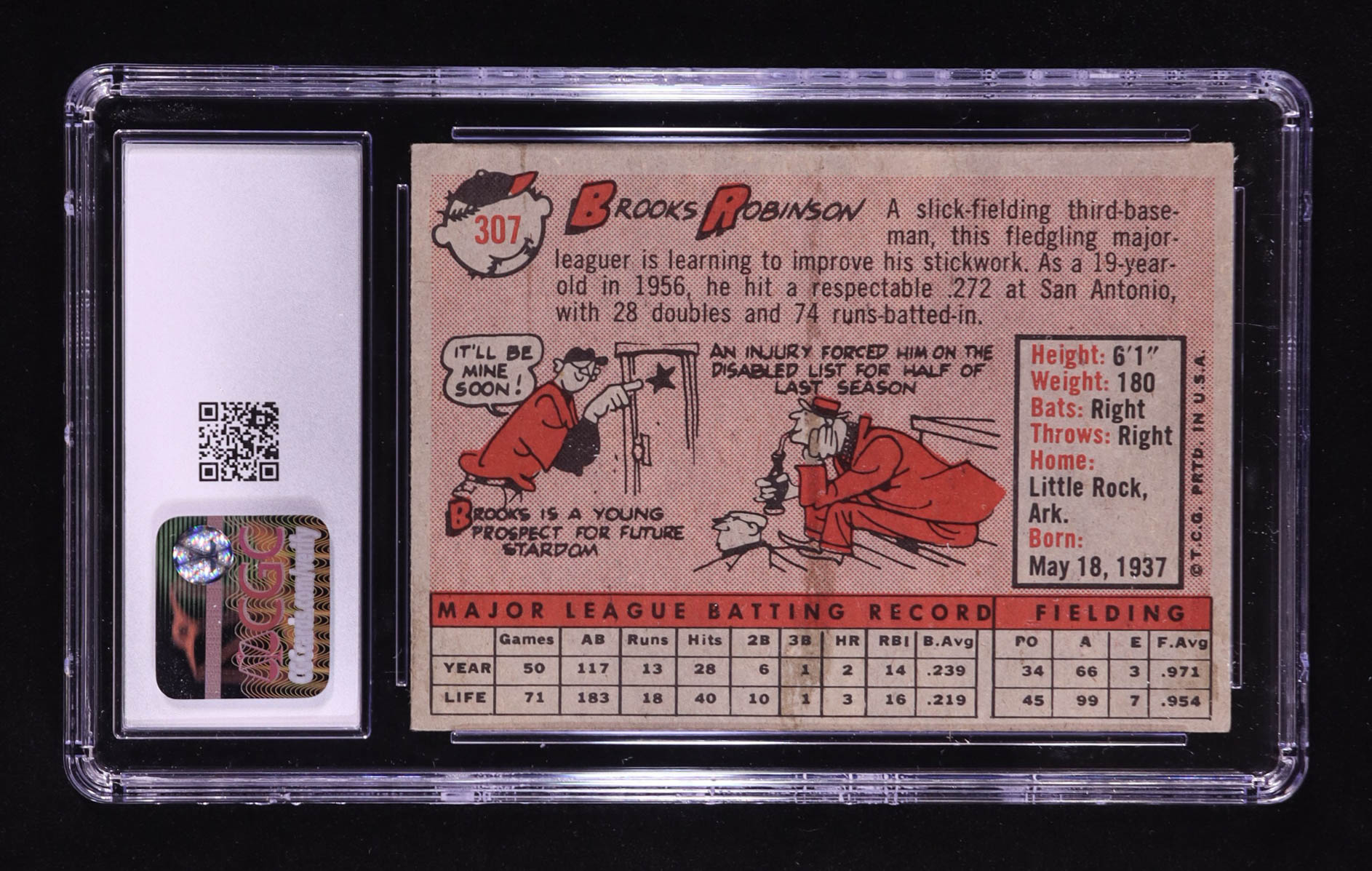 Brooks Robinson 1958 Topps #307 (CGC 5) at PristineAuction.com Brooks Robinson 1958 Topps #307 (CGC 5) at PristineAuction.com