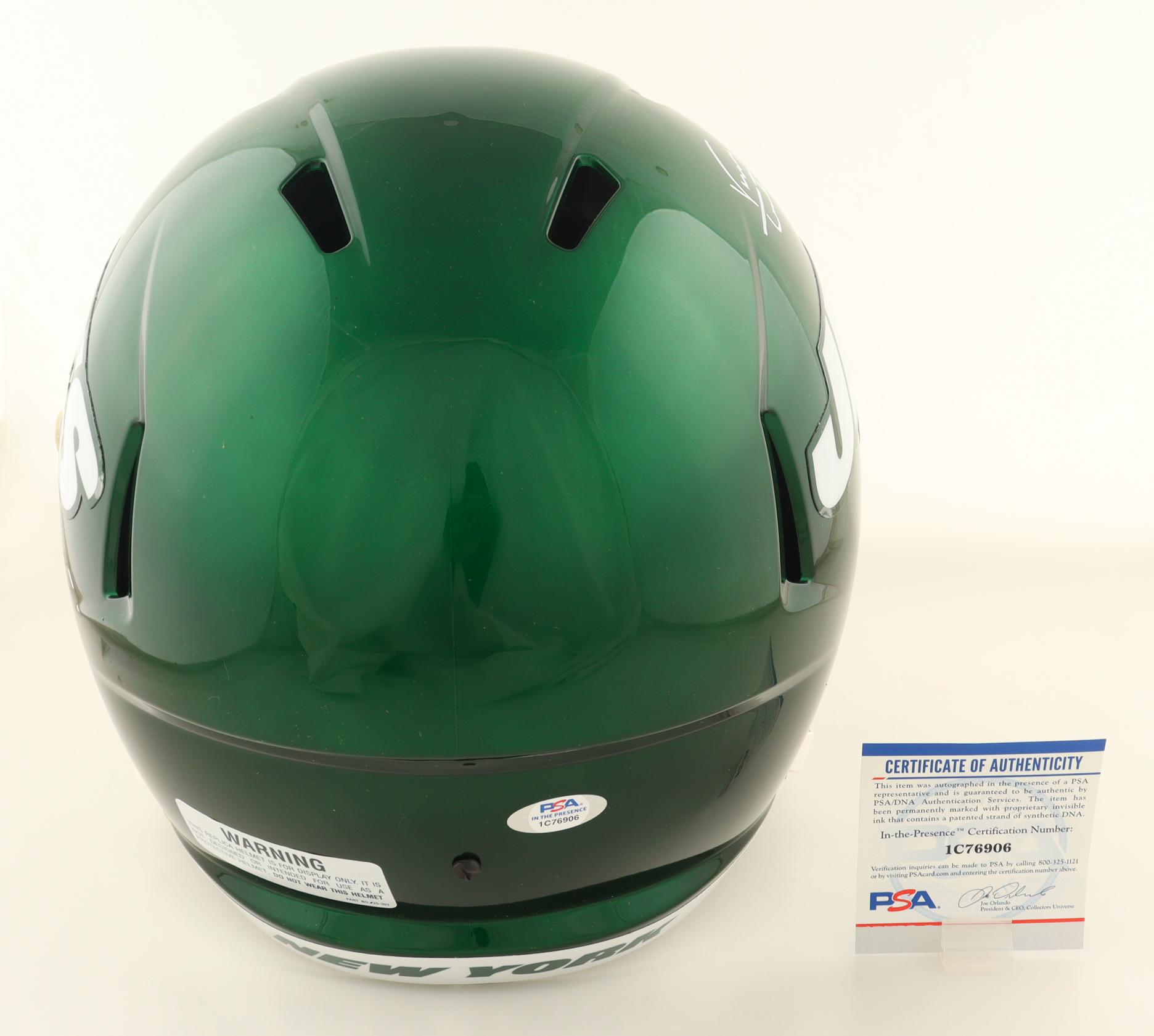 Vinny Testaverde Signed Jets Full-Size Speed Helmet (PSA) at PristineAuction.com Vinny Testaverde Signed Jets Full-Size Speed Helmet (PSA) at PristineAuction.com