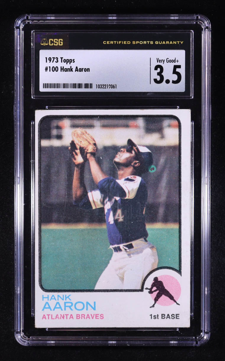 Hank Aaron 1973 Topps #100 (CSG 3.5) at PristineAuction.com Hank Aaron 1973 Topps #100 (CSG 3.5) at PristineAuction.com