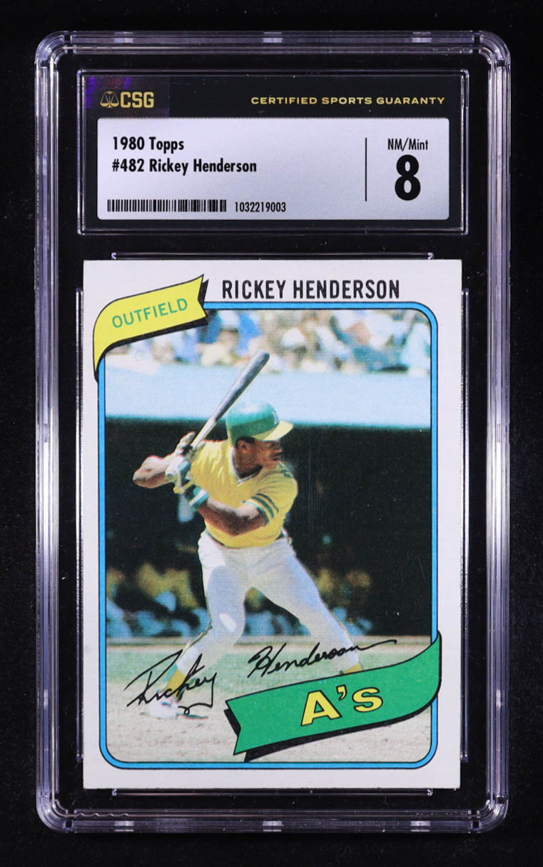 Rickey Henderson 1980 Topps #482 RC (CSG 8) at PristineAuction.com Rickey Henderson 1980 Topps #482 RC (CSG 8) at PristineAuction.com