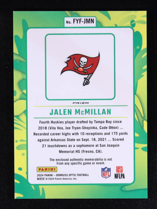 Jalen McMillan 2024 Donruss Optic First Year Fresh Jerseys Blue Hyper #14 RC at PristineAuction.com Jalen McMillan 2024 Donruss Optic First Year Fresh Jerseys Blue Hyper #14 RC at PristineAuction.com