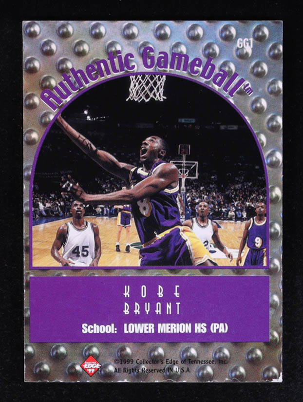Kobe Bryant 1999 Collector's Edge Rookie Rage Game Ball #GG1 at PristineAuction.com Kobe Bryant 1999 Collector's Edge Rookie Rage Game Ball #GG1 at PristineAuction.com