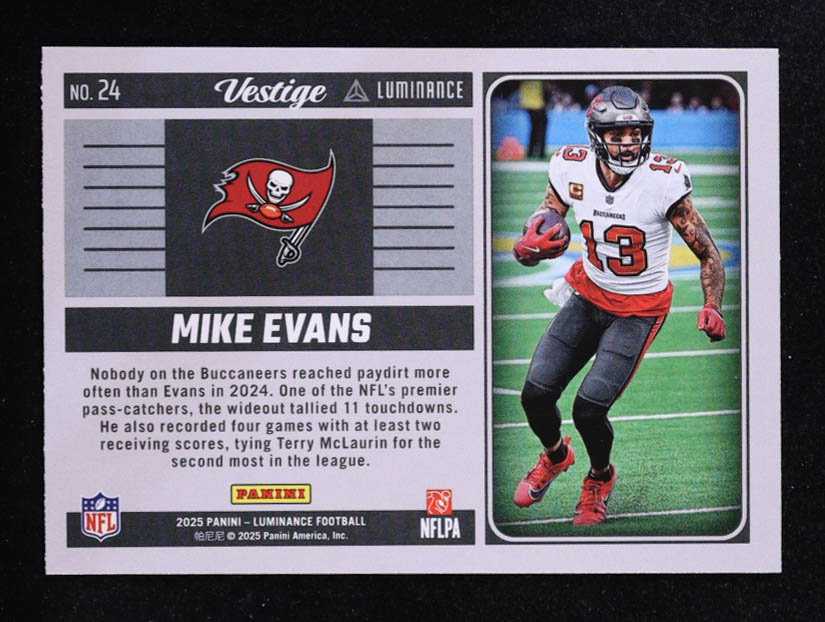 Mike Evans 2025 Panini Luminance Vestige #24 at PristineAuction.com Mike Evans 2025 Panini Luminance Vestige #24 at PristineAuction.com