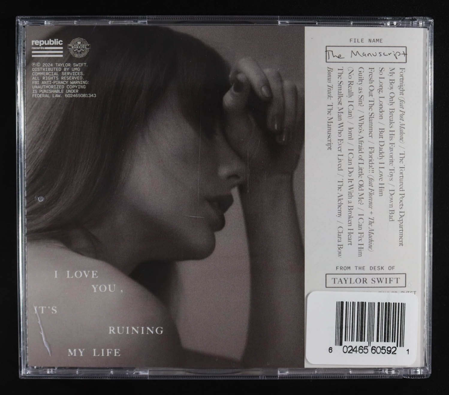 Taylor Swift Signed "The Tortured Poets Department" CD Insert (JSA) at PristineAuction.com Taylor Swift Signed "The Tortured Poets Department" CD Insert (JSA) at PristineAuction.com