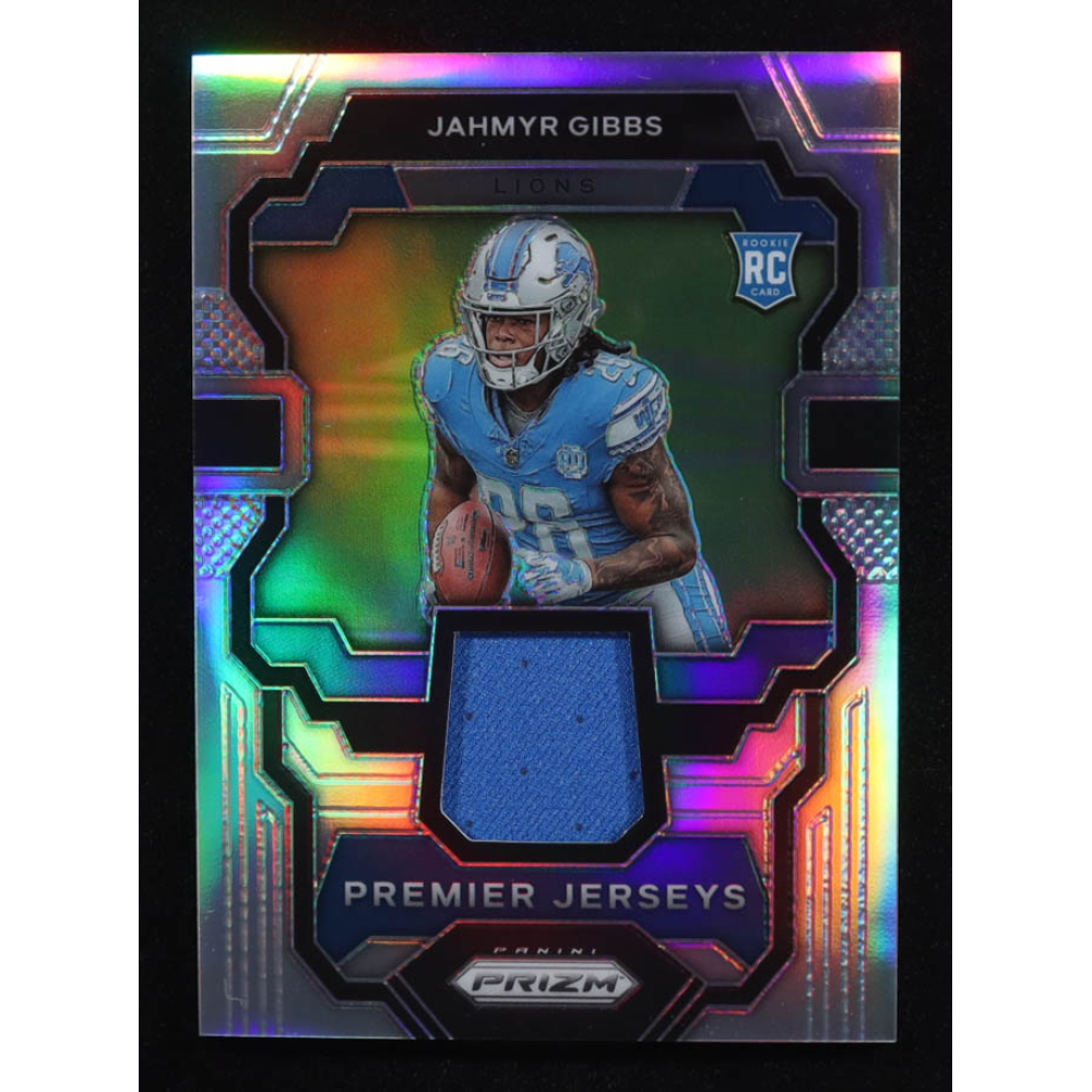 Jahmyr Gibbs 2023 Panini Prizm Premier Jerseys #7 RC at PristineAuction.com