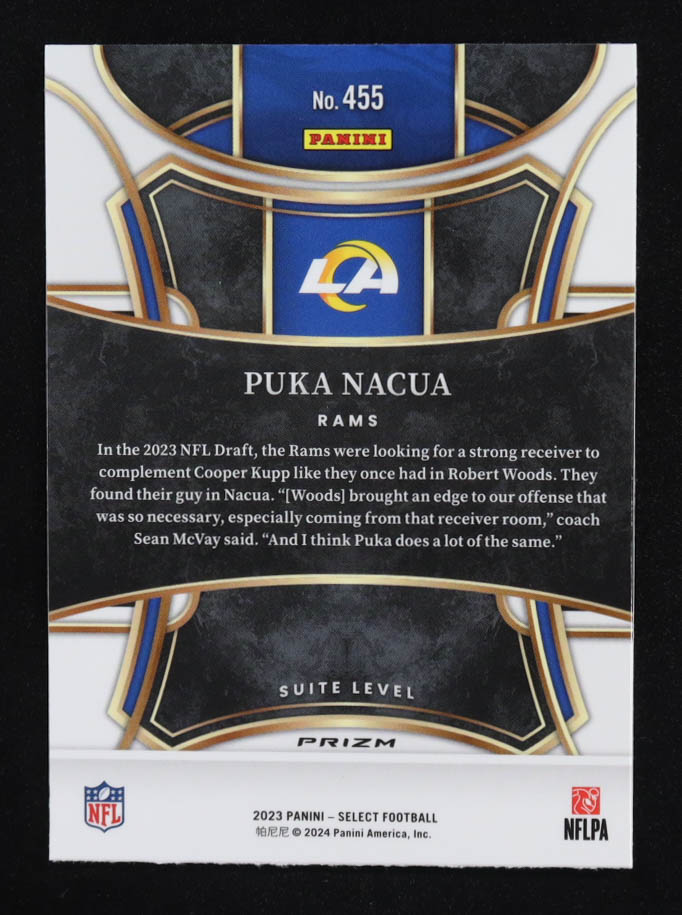 Puka Nacua 2023 Select Prizm Disco #455 RC at PristineAuction.com Puka Nacua 2023 Select Prizm Disco #455 RC at PristineAuction.com