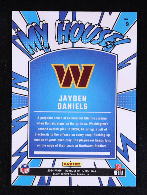 Jayden Daniels 2024 Panini Donruss Optic My House #9 RC at PristineAuction.com Jayden Daniels 2024 Panini Donruss Optic My House #9 RC at PristineAuction.com